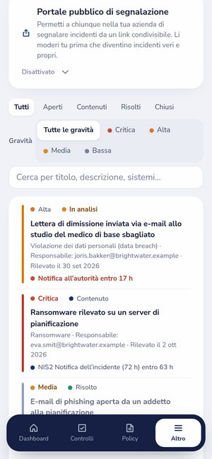 Registro incidenti su smartphone con i conti alla rovescia GDPR e NIS2